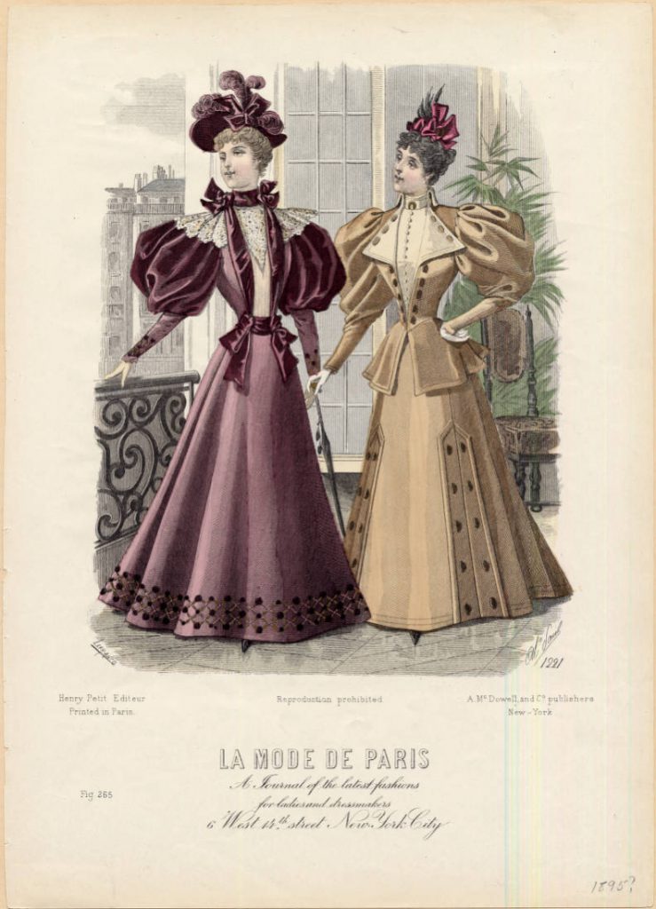 Женские платья по парижской моде 1895 года